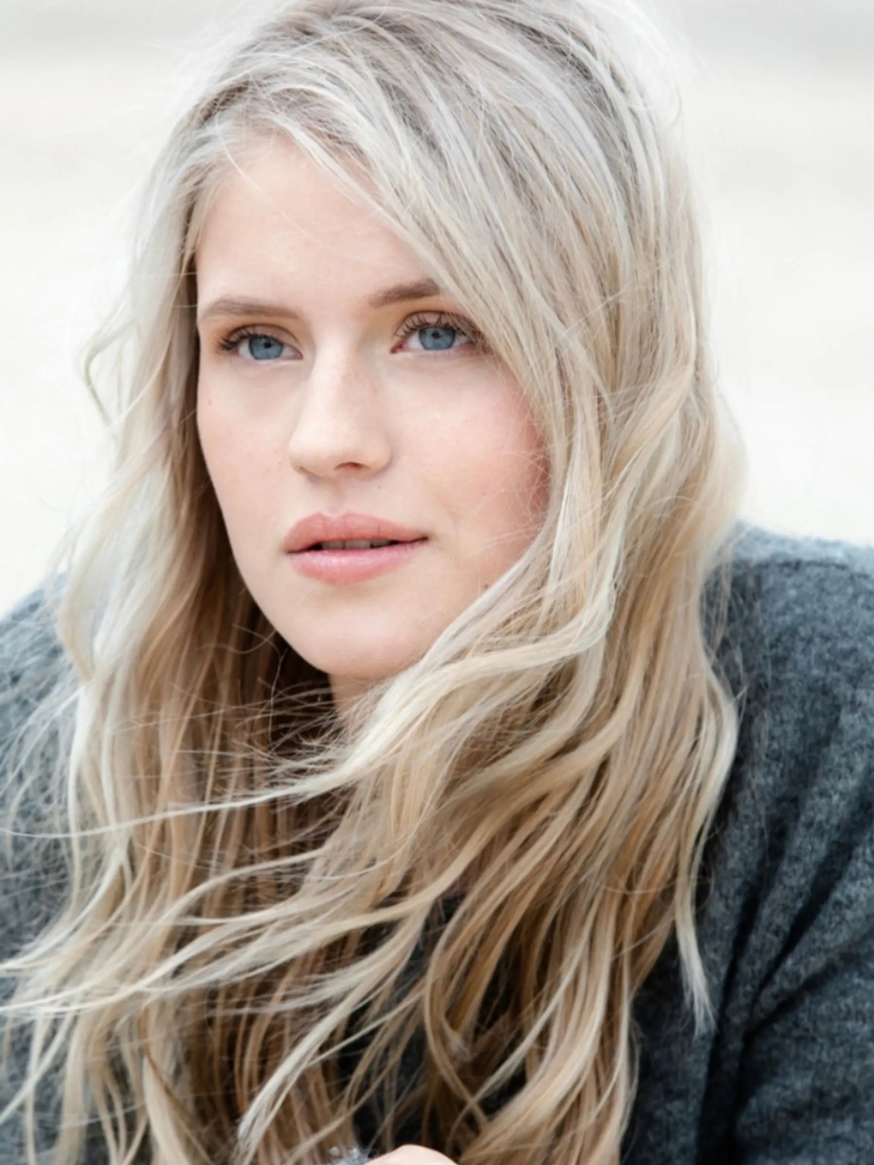 Long silver-blonde lengths with the grey blended softly through rather than covered, Erin Morgan Hair Subiaco